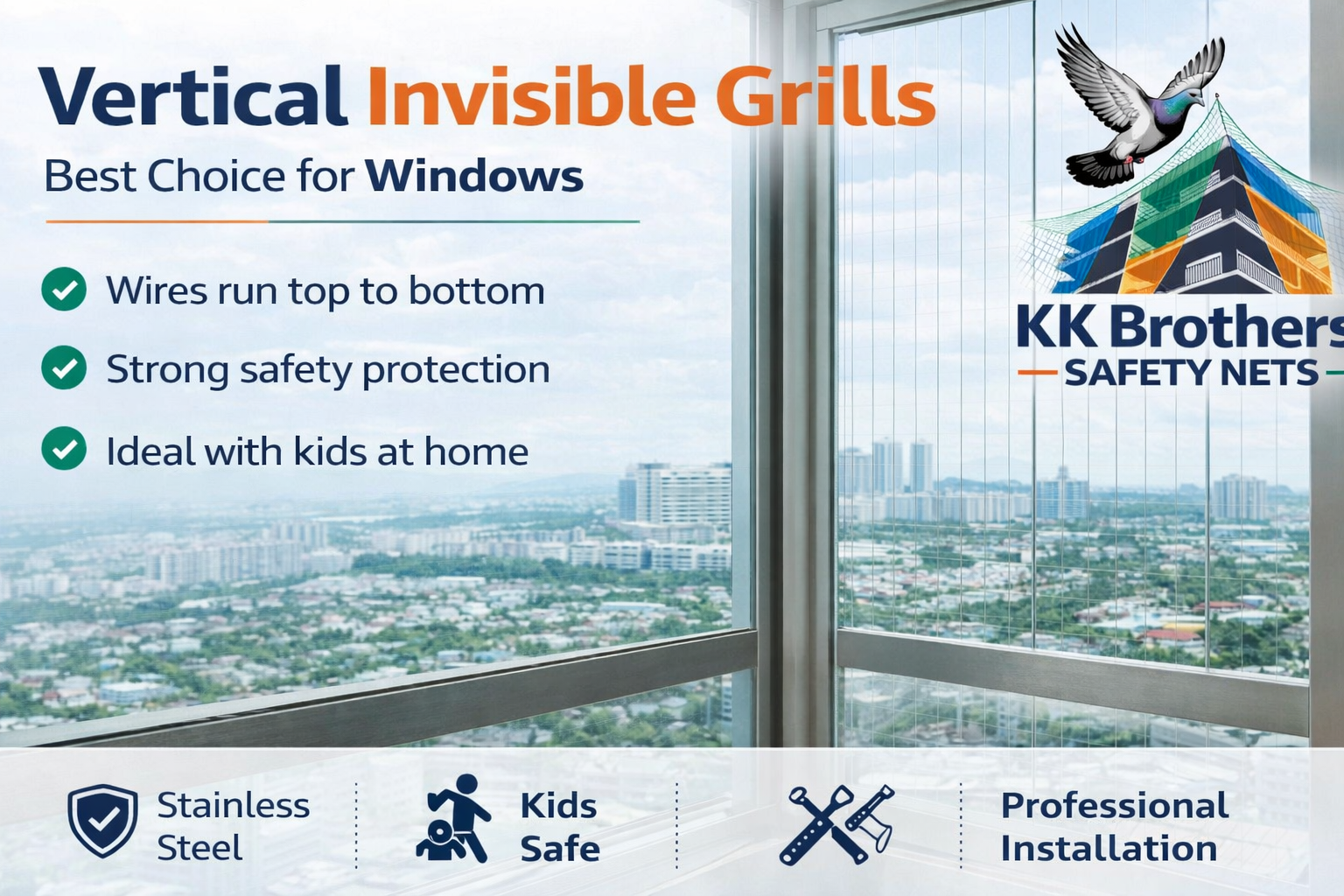 Vertical Invisible Grills Chennai - KK Brothers